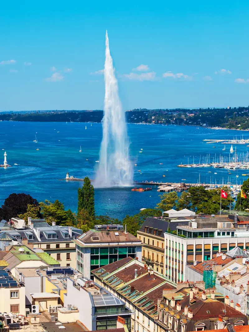 Geneva Lake & Water Jet (Jet d'Eau)
