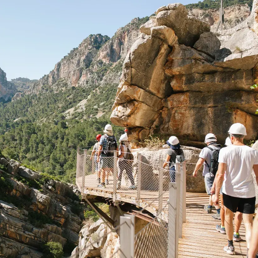 A small group of travellers on tour in Europe
