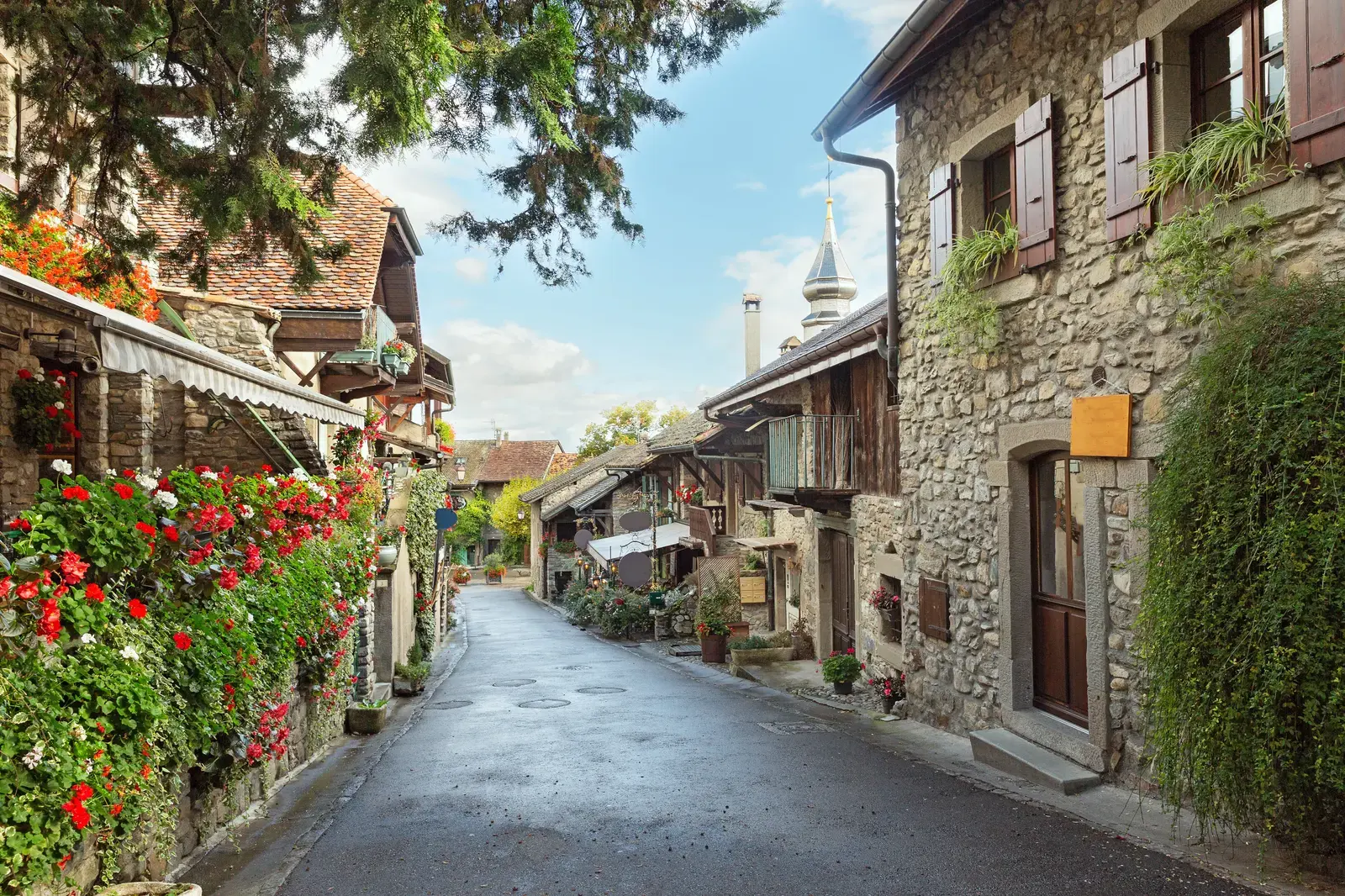 The old town of Yvoire on the French shore of Lake Geneva